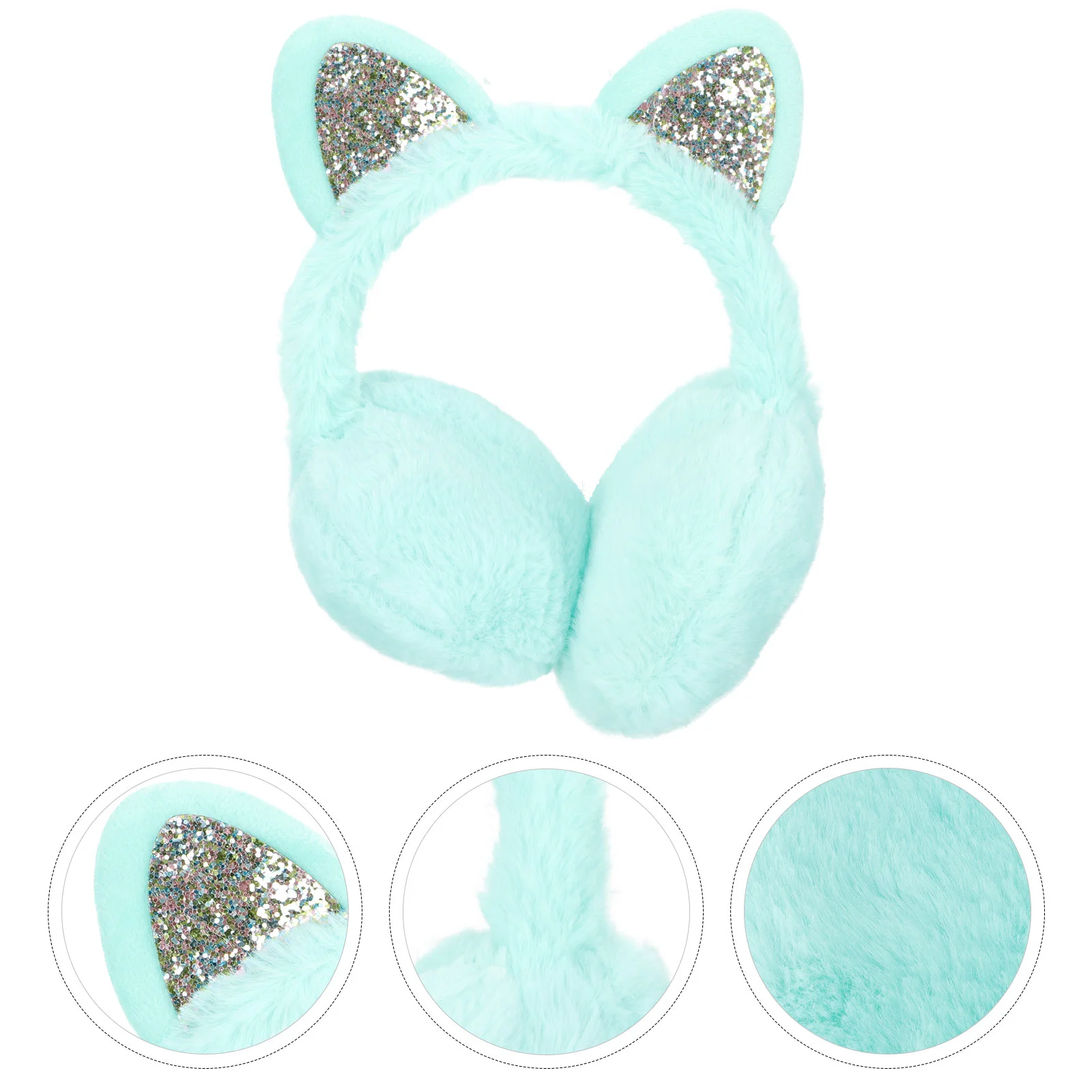 Cat Ear Plush Warmer Adorable Cover Cuff Headband Christmas Earpiece Winter Outdoor Girl Child Miss