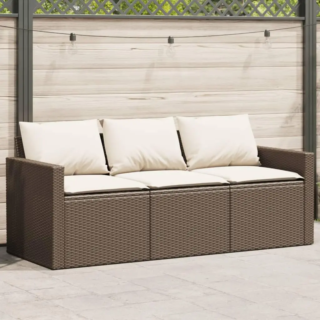 

3 Seat PE Rattan Outdoor Sofa Cushioned All Weather Garden Backyard Deck Lounge Waterproof, Customized