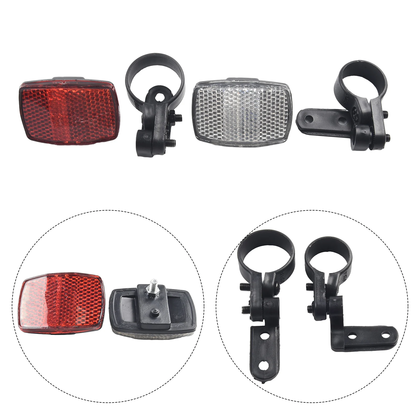 Mounting Bracket ABS Mountain Bike Rear Film Night Shelf Mounting Bracket Warning-Light Safety Lens Red & White Mounting Bracket