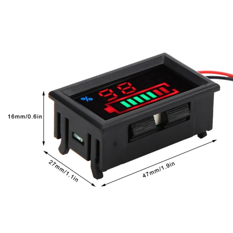 YB27VE Electric Car Digital LED Voltage And Electricity Dual Meters Tester Battery Power Display Voltage MeterLithium Battery