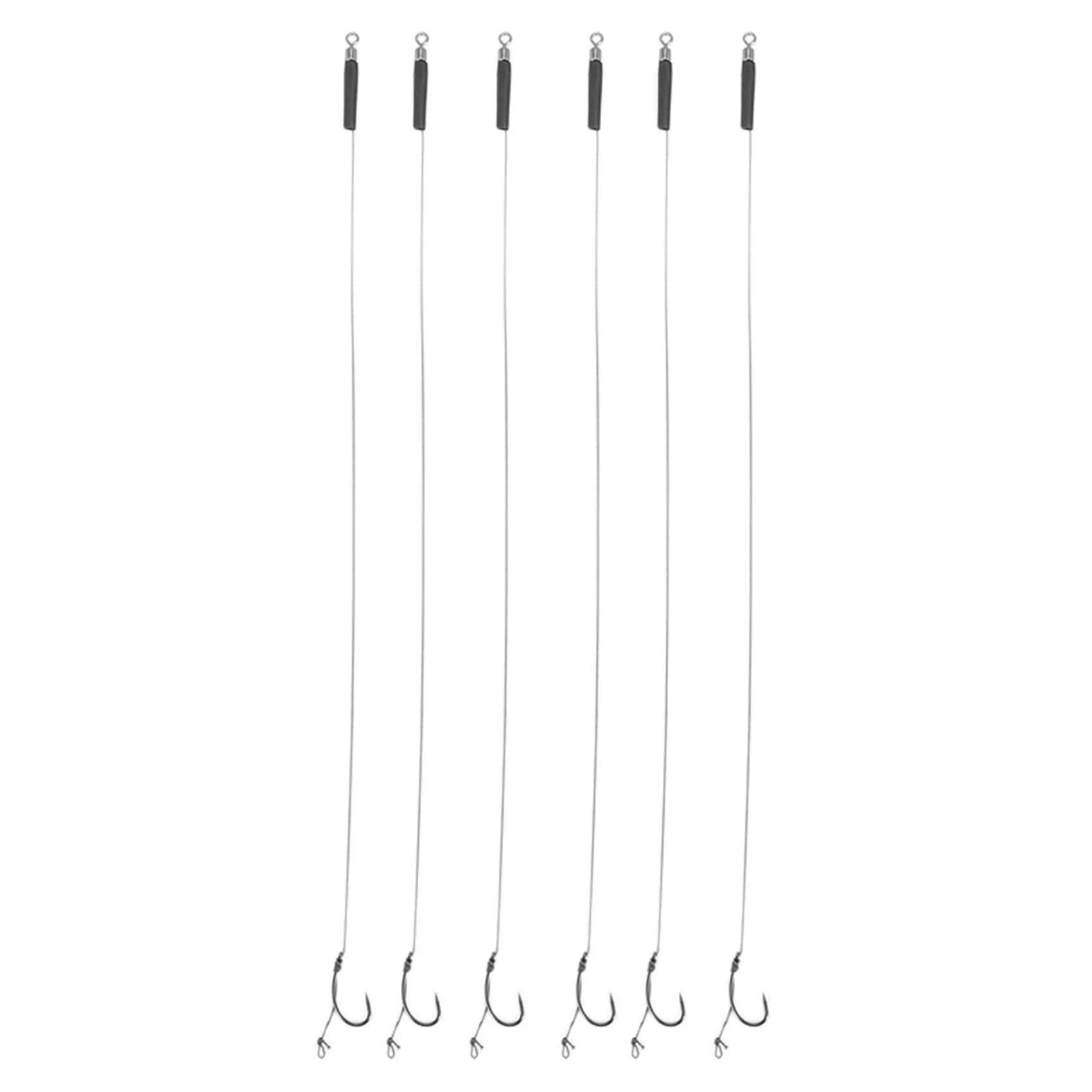 AA75-TOPLY 60 x Haar-Rigs, ohne Widerhaken, Größe 6, 8, 10, Karpfen-Angel-Rigs, NGT-Gerät, 12 Pfund, Geflecht