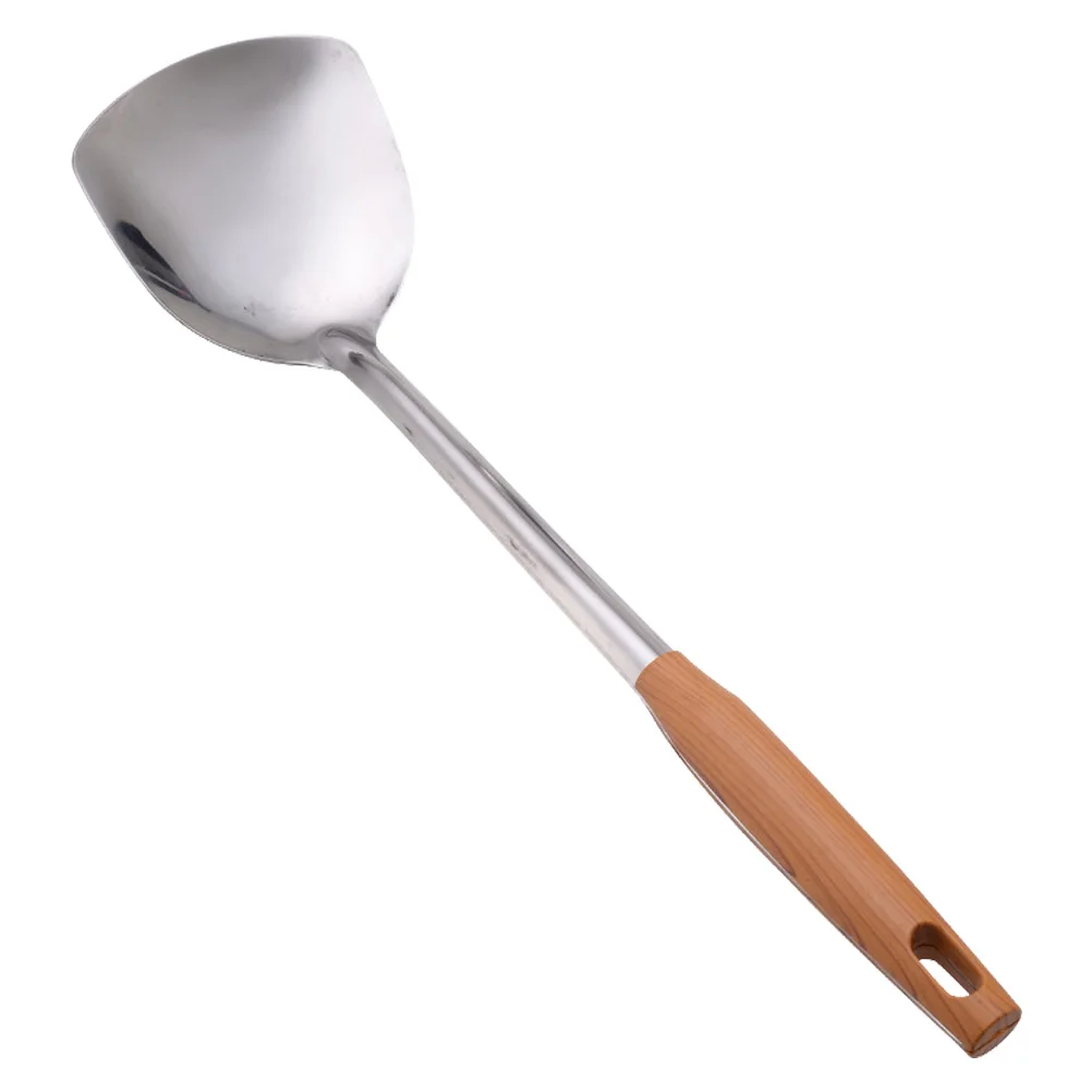 

1pc Ergonomic Handle Cooking Spatula Lightweight Portable Wok Stir Fry Spatula Hanging Hole Smooth Non-Burr Kitchen Utensil Flat