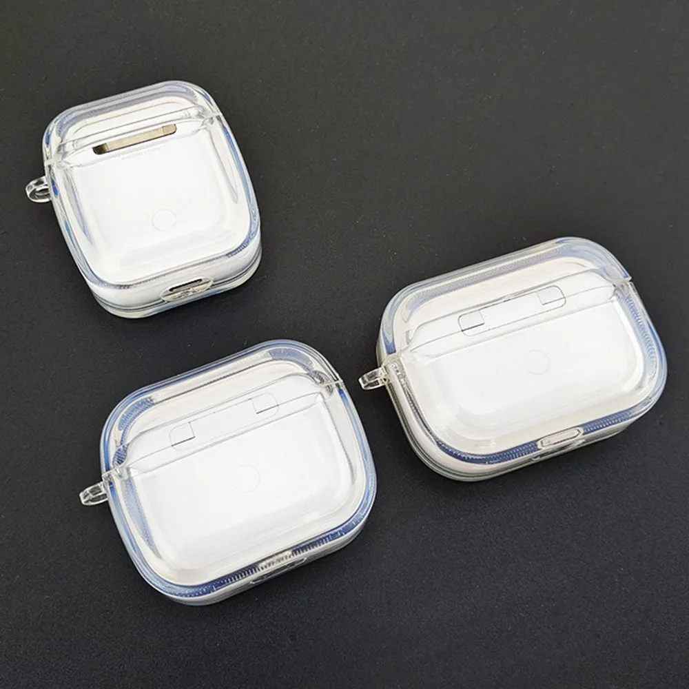 حافظة سماعة أذن كريستالية لأجهزة Apple AirPods Pro 2 غطاء حماية شفاف لـ AirPod 4 3 1 صندوق شحن ملحقات صلبة شفافة