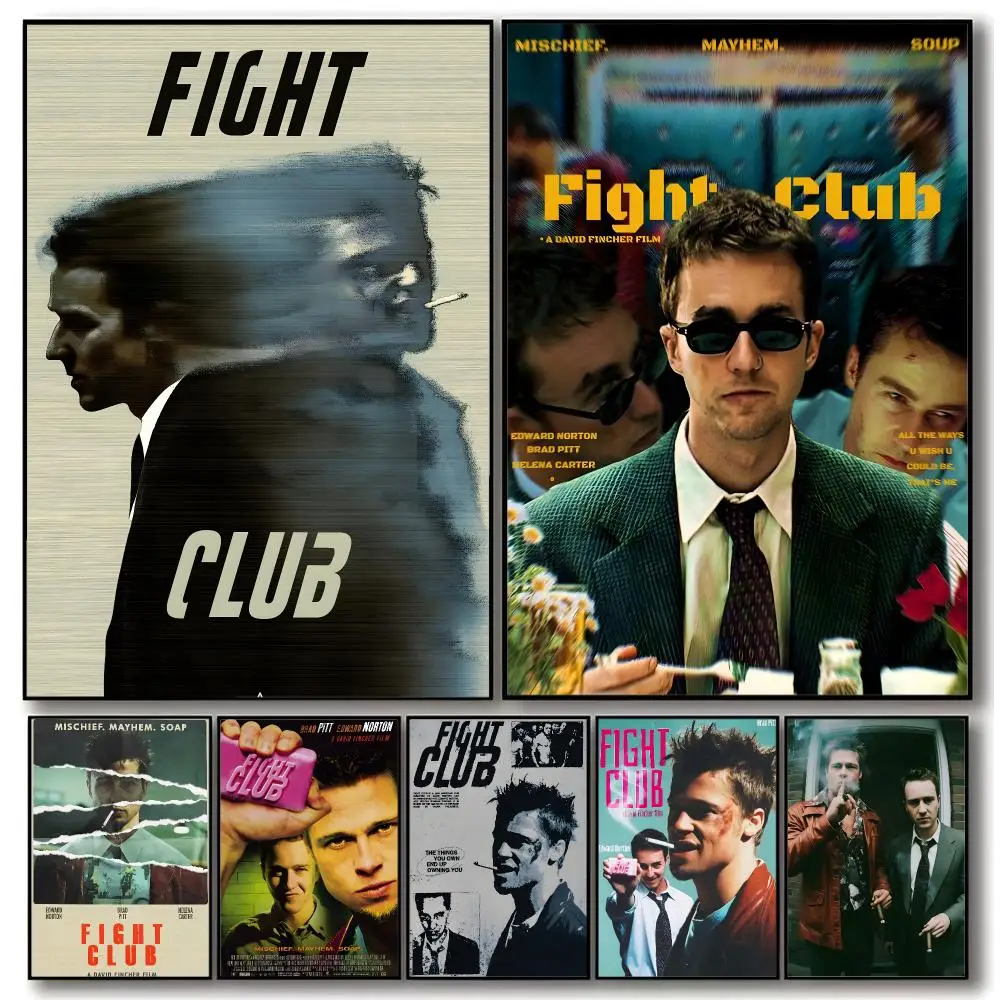 film thriller Fight Club Poster Trendy Aesthetic Wall Art Poster for Dorm Room Bedroom Decor