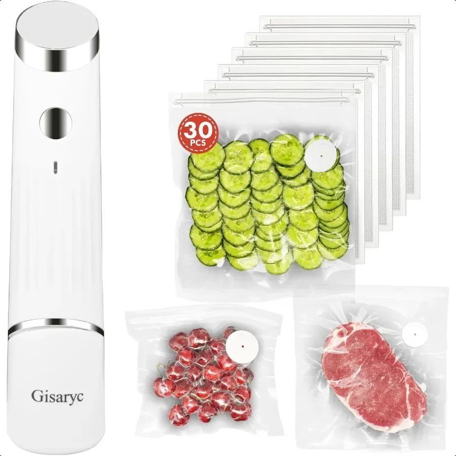 

Handheld Vacuum Sealer for Food Portable Cordl Sealer with 30 Reusable Bags for Sous Vide and Airtight Food Storage Vacuum Seal