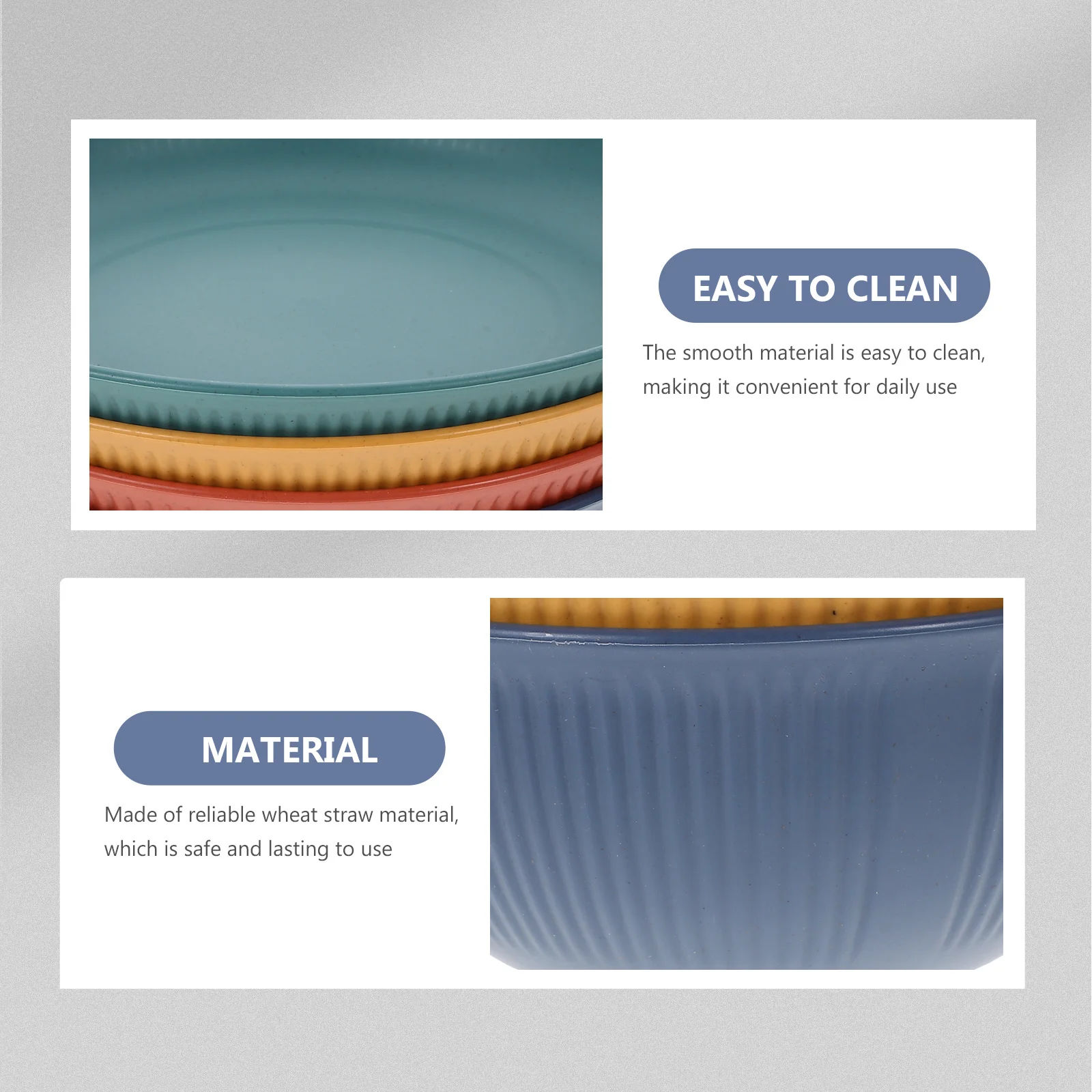 

1Set Wheat Straw Dinnerware Set Reusable Unbreakable Lightweight Portable Camping Picnic Outdoor Plates Utensils for Travel and