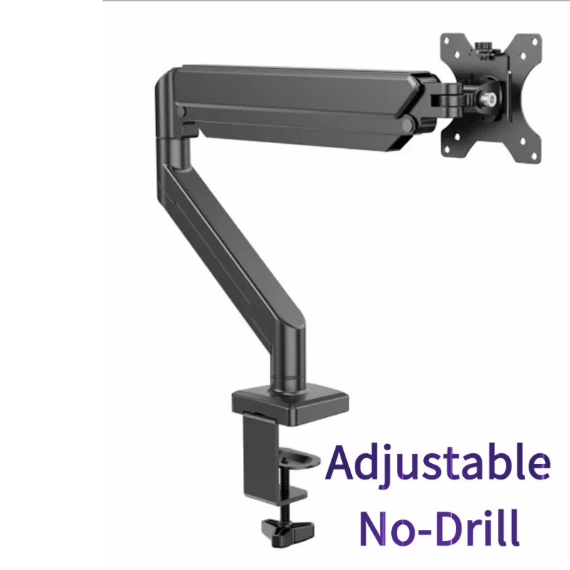 

Monitor Mount Arm, Rotatable Desktop Screen Holder, Adjustable No-Drill Riser, Gas Spring Desk Stand for Office & Home