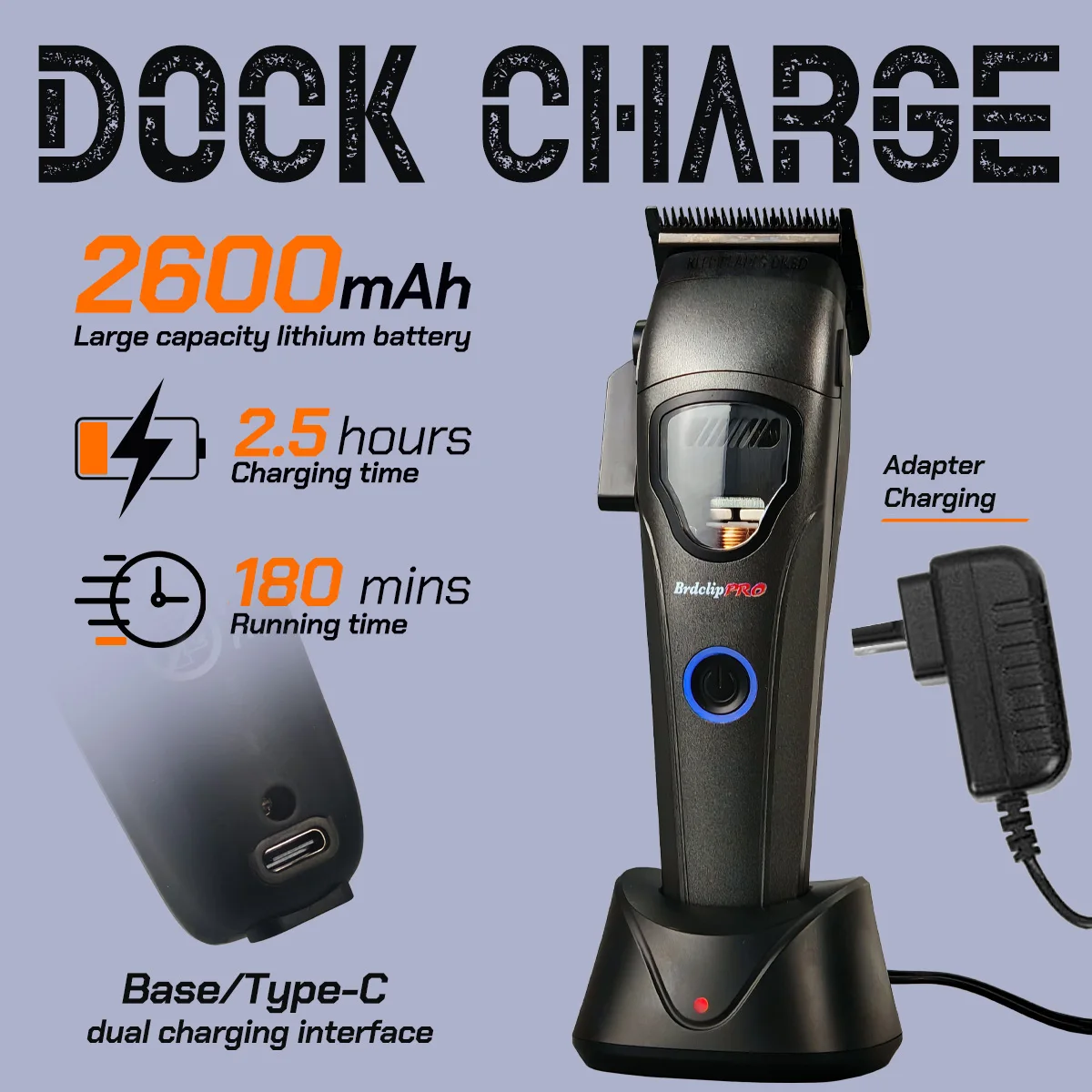 BRDCLIP BRD 633 Professional Men's Hair Clipper 10000RPM Magnetic Motor High Power Hair Cutting Machine Barber Trimmer