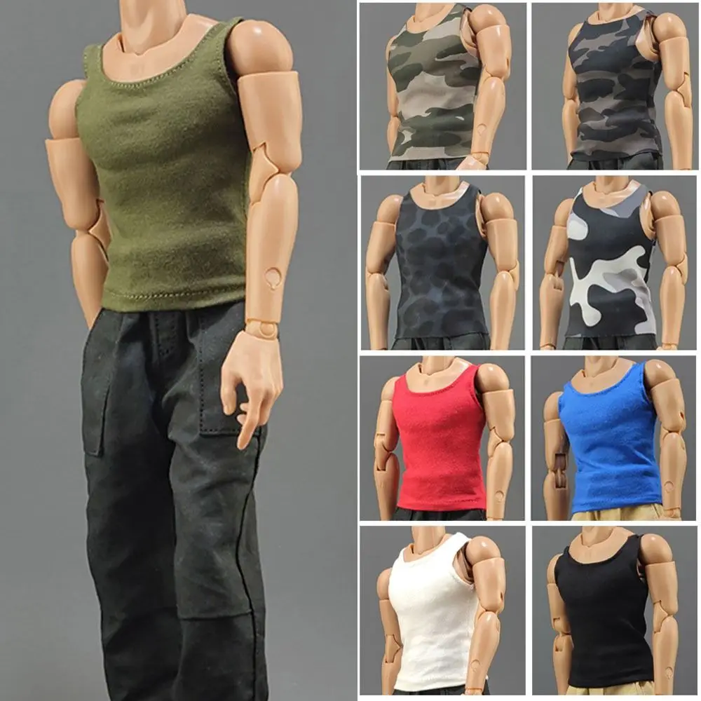 1/6 Miniature Soldier Clothing Round Neck T-shirt Male Hiking Casual Tank Female Sports Tops Soldier Figure For 12