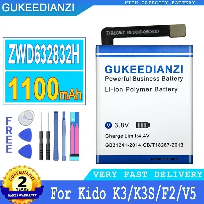 ZWD632832H 1100mAh Mobile Phone Batteries For 360 8X P1 W920 SE5 W901 W910 W907 W915 For Kido K3 K3S F2 V5 B Portable Battery