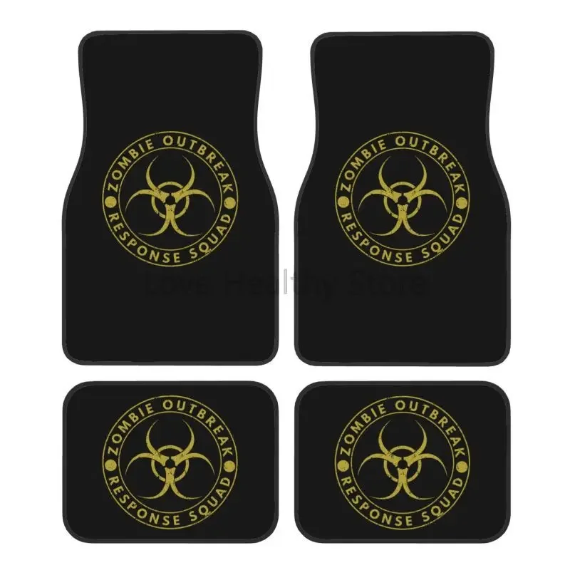 

Zombie Outbreak Car Floor Mats 4-Pieces Set Anti Slip Front and Rear Foot Mats Universal Car Accessories decor for SUV Van Truck