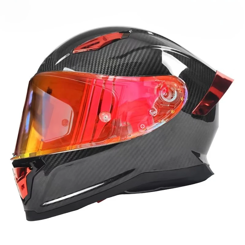 

Airo Factory Wholesale New Carbon Fiber Full Face Motorcycle Helmet with Sun Protection Face Mask for Off-Road Riding Helmets