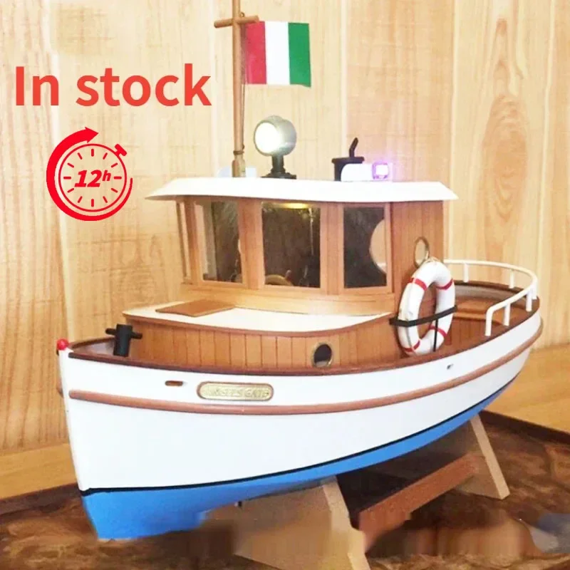 1/12 Modeling Kit Yacht Cute Tug M2 273mm Wooden Boat Model DIY Assembly Kit Non-Finished