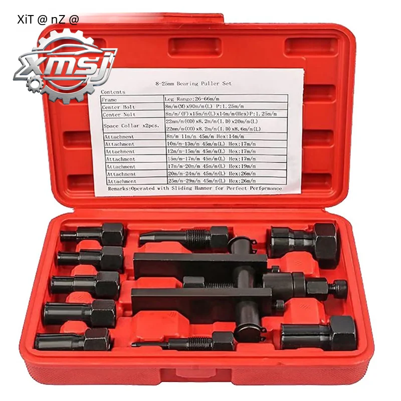 

Extractor de cojinetes internos para motocicleta, herramienta de extracción con caja, Kits de 10 piezas