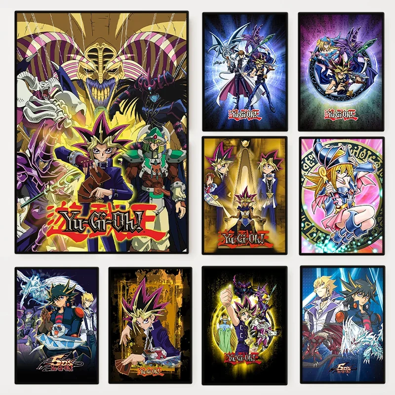لعبة الرسوم المتحركة الكلاسيكية YU-GI-OH! المشارك الظلام الساحر بطاقات التداول حائط لوح رسم صورة فنية لغرفة المعيشة ديكور المنزل G #1
