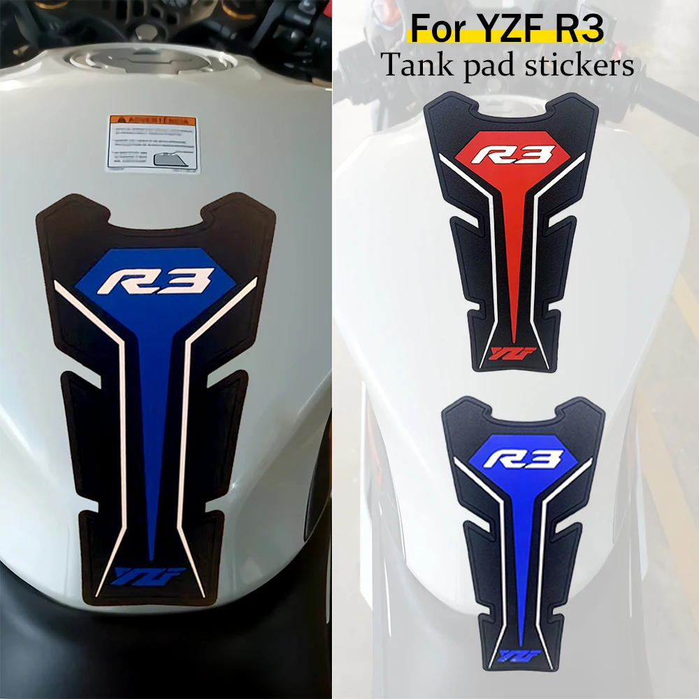 For Yamaha YZF R3 YZF-R3 2019-2024 New Motorcycle Non-slip Side Stickers Waterproof Pad 3D Epoxy Resin Sticker