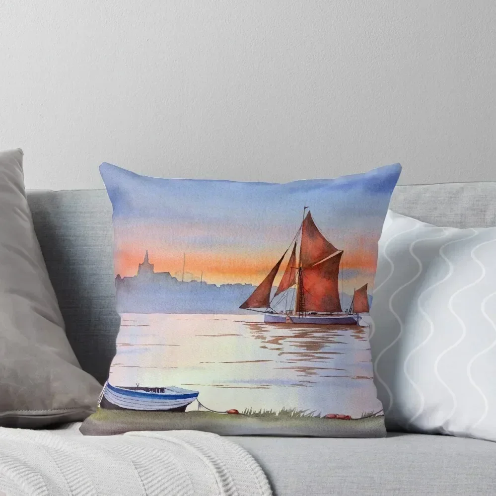 Thames Barge At Maldon Essex England Throw Pillow Christmas Throw Pillows Covers Anime Embroidered Cushion Cover pillow