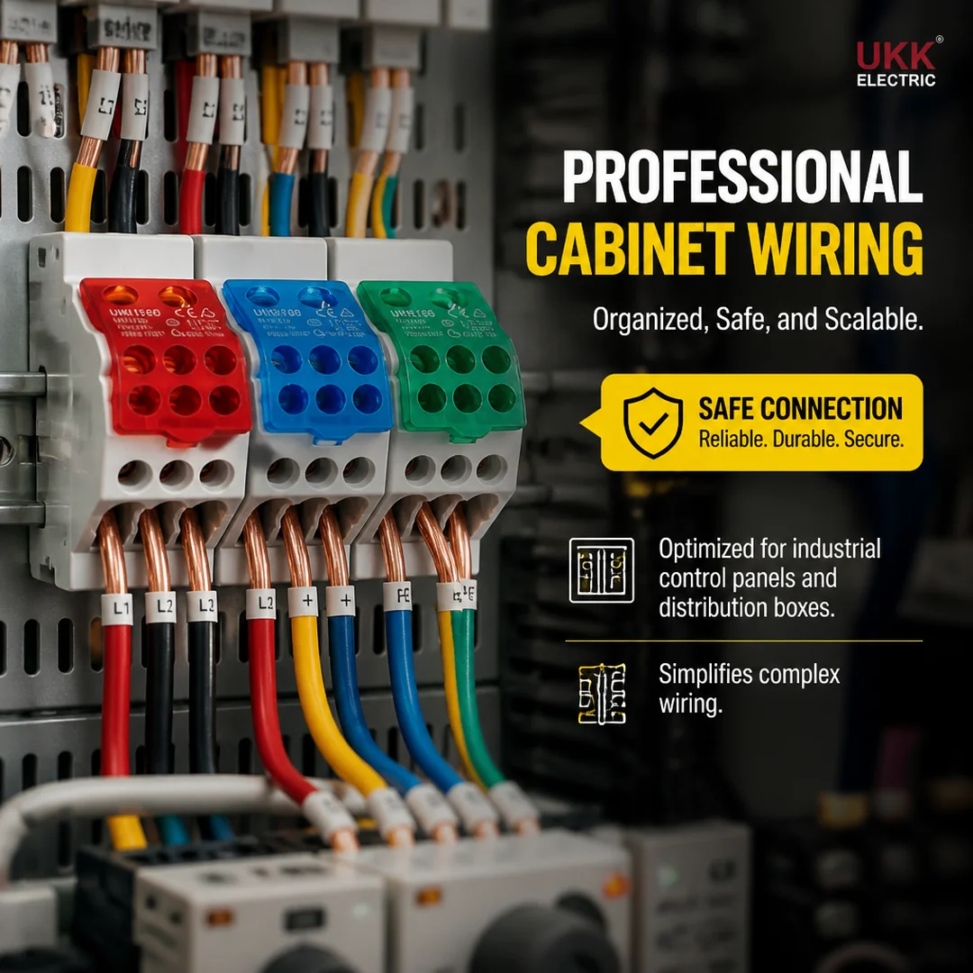 UKK 80A 125A 160A 250A 400A 500A High Current DIN Rail Terminal Block Power Distribution Box Wire Connector Electrical Splitter