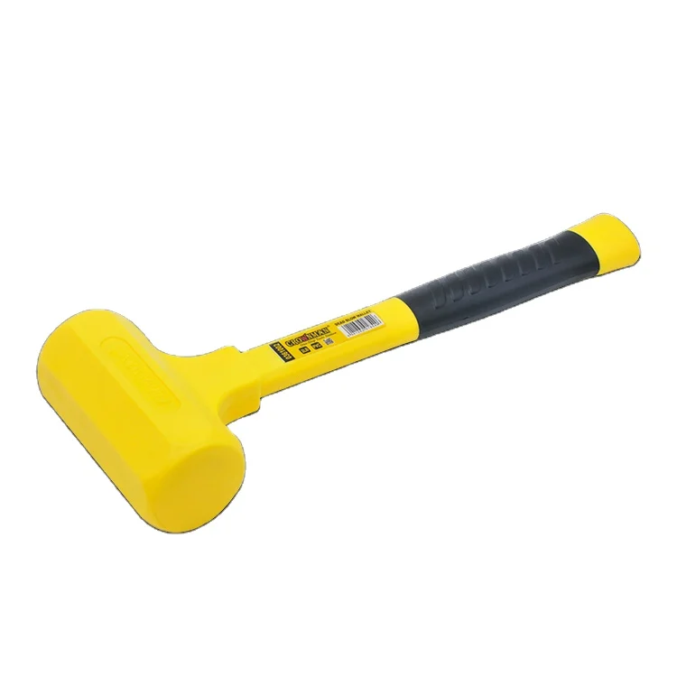 CROWNMAN Striking Tools 2 LBS 900g head with steel ball PVC handle yellow dead blow mallet hammer