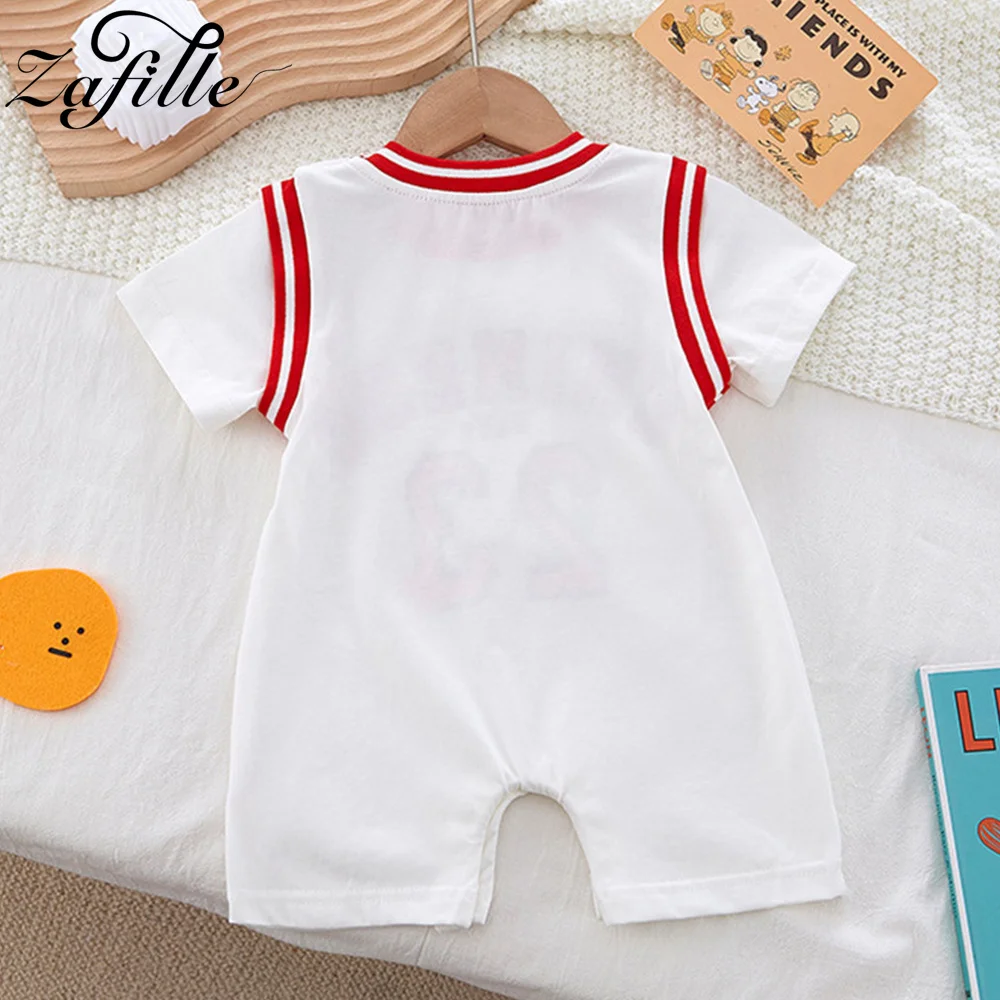 ZAFILLE 2023 Sport Style Baby Costume Boys Basketball Uniform For Boys Summer Newborns Jumpsuit Patchwork Kids Toddler Clothes