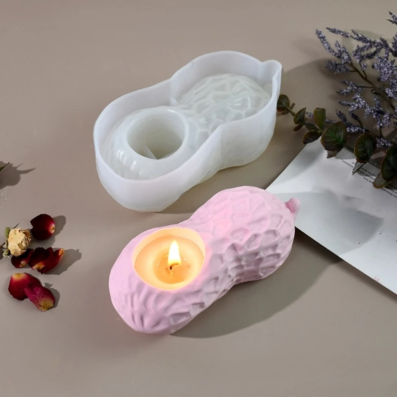 Moldes resina forma amendoim resistente, artesanato silicone para joias porta-velas