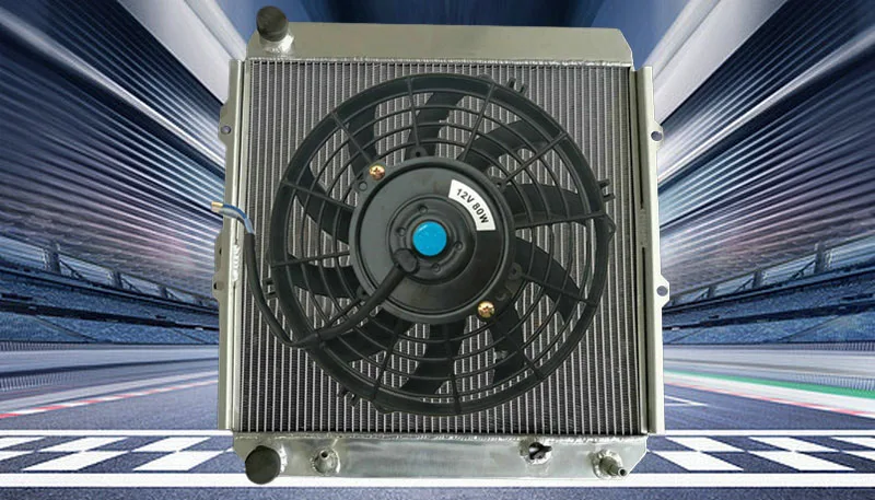 Aluminum Radiator + FAN For Toyota Land Cruiser LJ70/LJ71/LJ73/LJ77/LJ78 2LTE 2.4TD 1990-1993 1991 1992 90 91 92 93 AT/MT