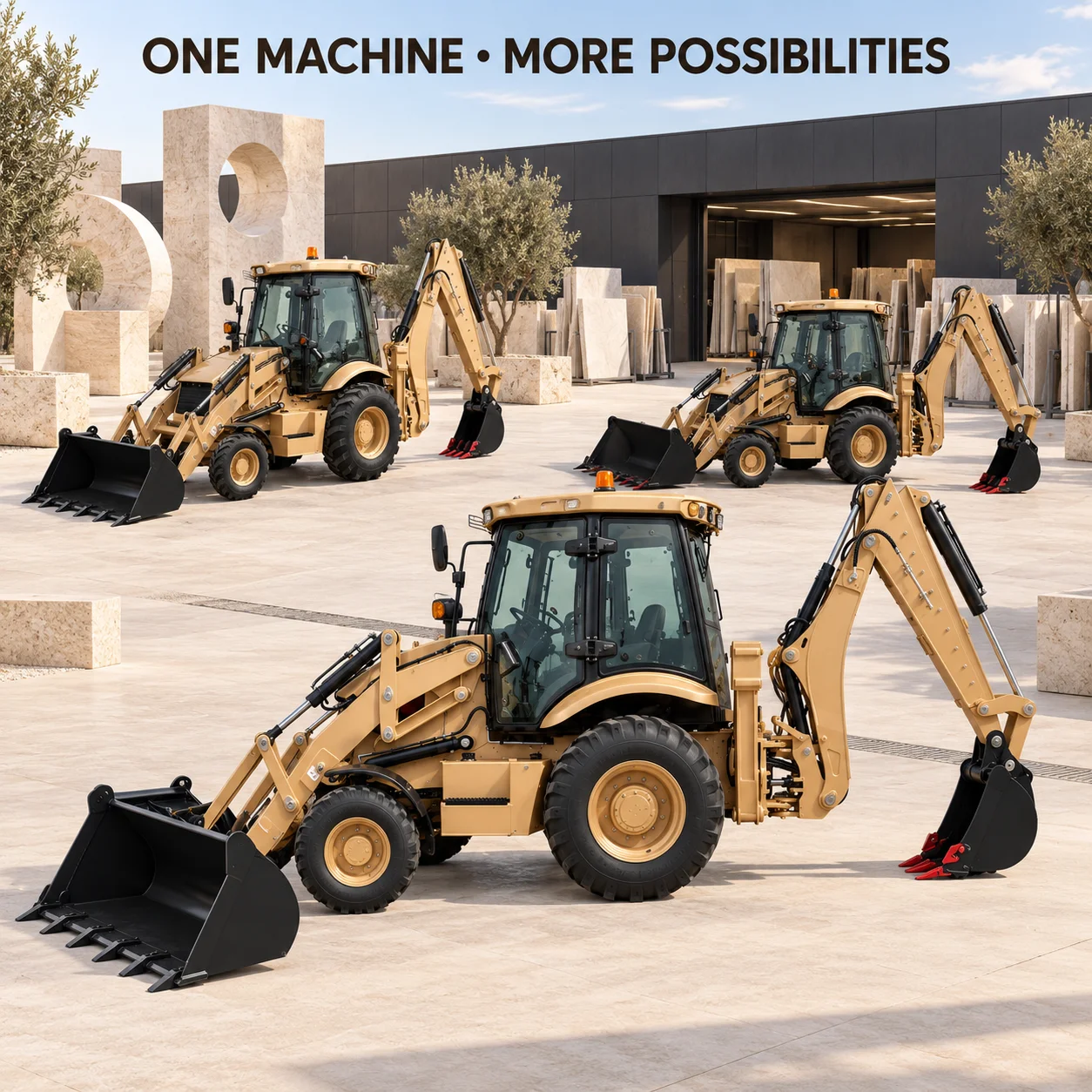 Mini Tractor Backhoe Loader Hydraulic Wheel Excavator Loader 4WD Compact Construction Equipment