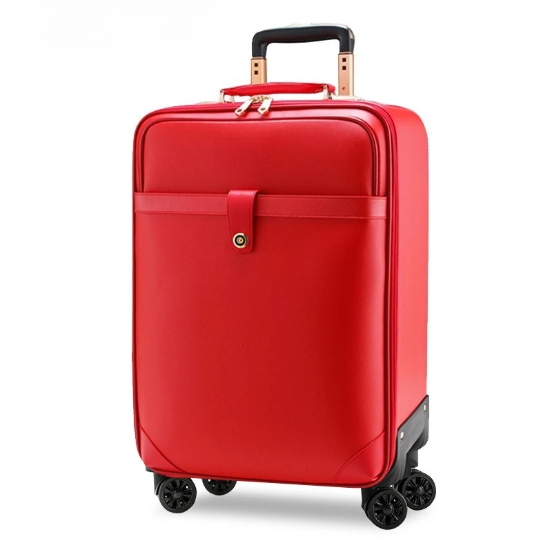 

Red wedding suitcase, female dowry suitcase 24-inch tie rod, travel password box, business boarding case, universal wheel.