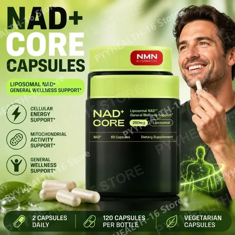 Liposomal NAD+ Capsules for Cellular Energy Support Healthy Aging Wellness Supplement Vegetarian Formula 120 Capsules