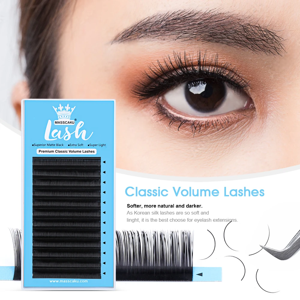 Eyelash Extension Classic Volume Lash Extensions 0.15 D Curl 8-15mm Mixed Tray Individual Lash Extensions Single Lashes