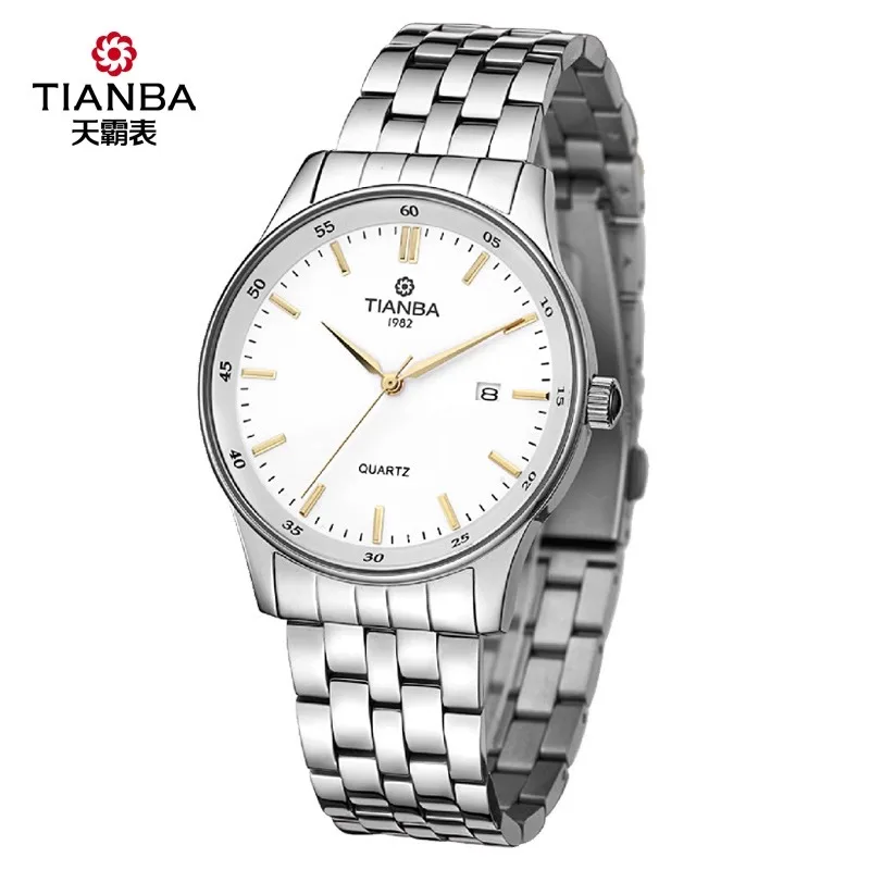 

TIANBA simple men's watch women's watch ultra-thin fashion couple watch waterproof steel quartz watch 2173