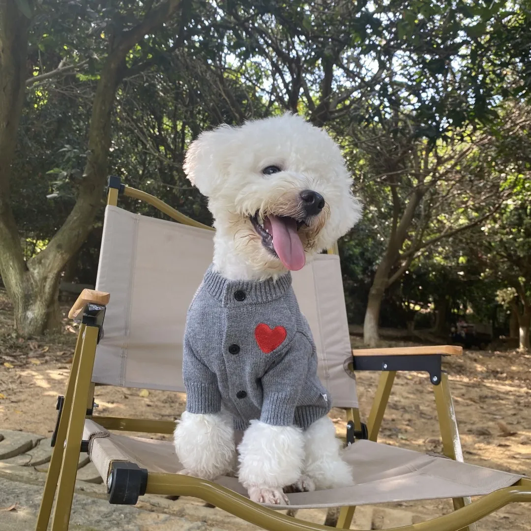 Pet Tide Brand Knitted Autumn and Winter Sweater Dog Cat Silver Gradient Cat Cardigan Clothes