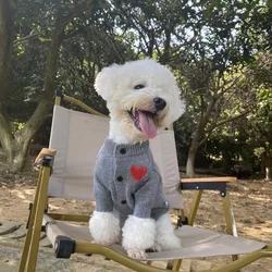Pet Tide Brand Knitted Autumn and Winter Sweater Dog Cat Silver Gradient Cat Cardigan Clothes