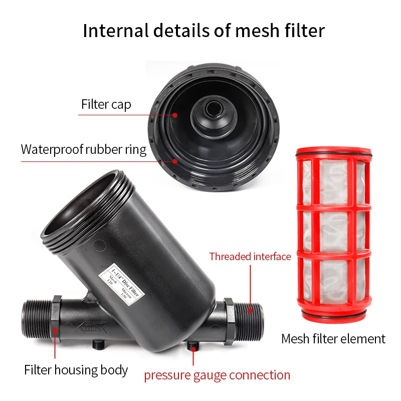 Garten Bewässerung Net Filter Bildschirm Sprayer 3/4' 1' 1,5' 2' Zoll Tropf Bewässerung Werkzeuge Fitting Rohr Anschluss für Gardeni – Detail 2