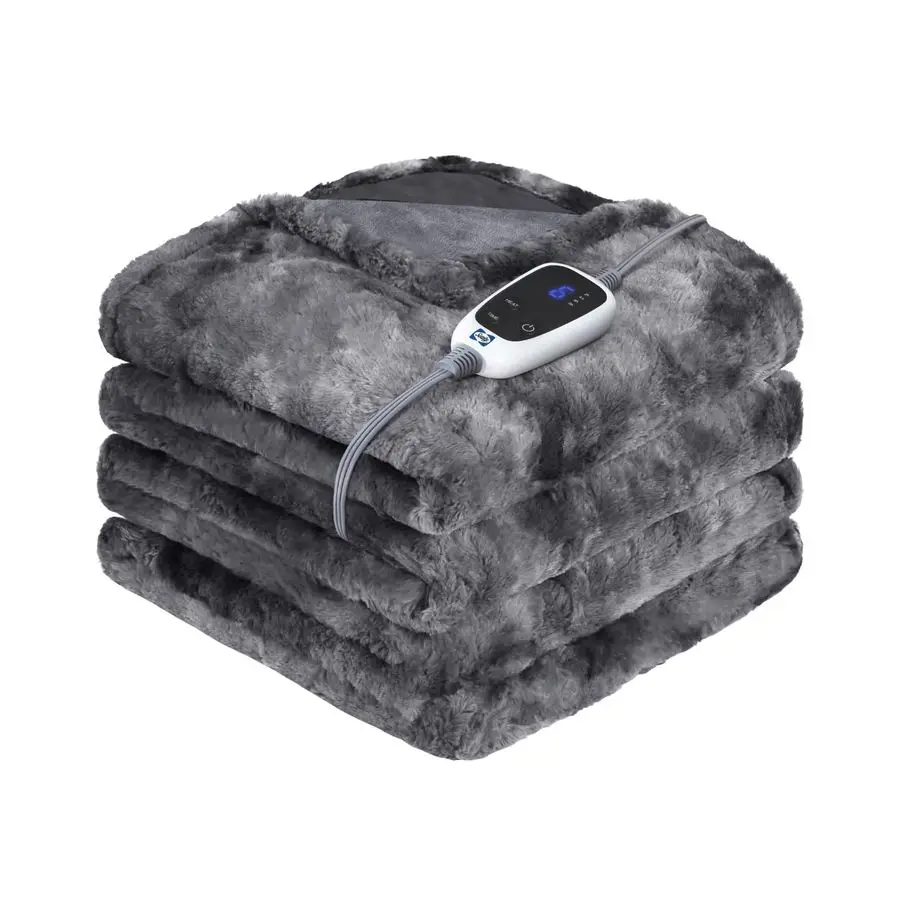 

Electric Blanket Heated Throw, Faux Fur Heating Blanket with 6 Heat Settings amp 210 Hours Auto Shut Off, Fast Heating amp ETL C