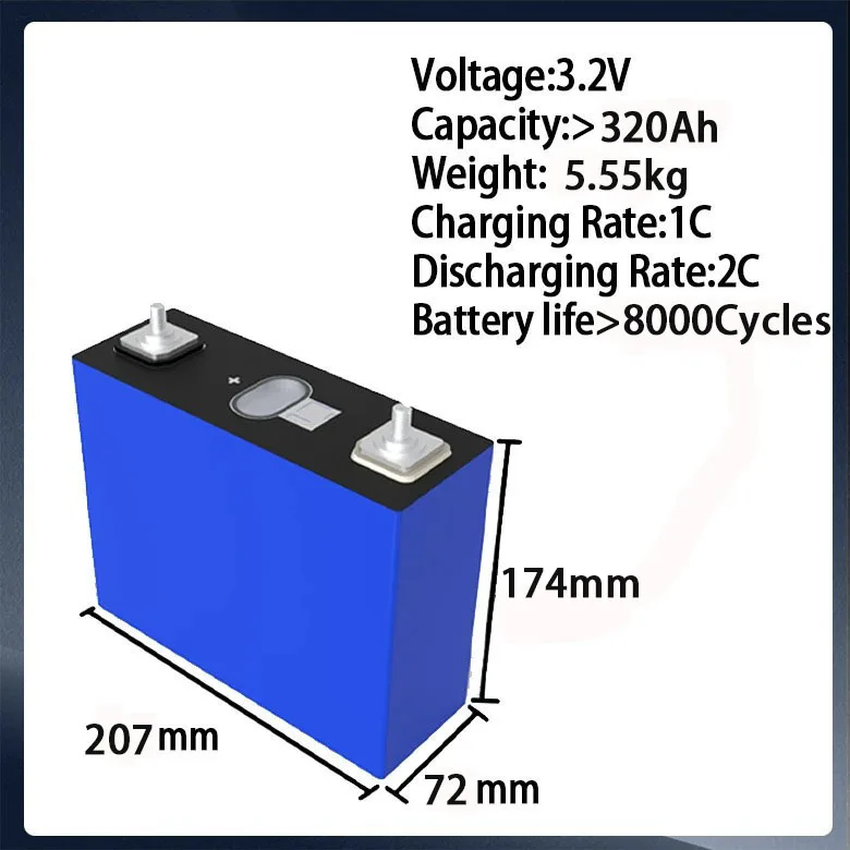 32PCS lifepo4 320ah Grade A iron phosphate battery 320ah Full capacity lithium battery lifepo4 48v 300ah Home solar batteries