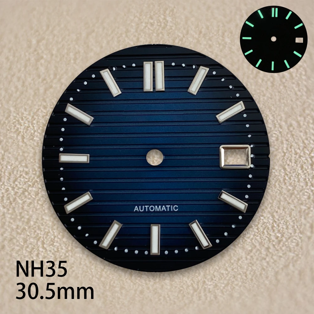 30.5mm s logotipo dial caber nh35/nh36/4r/7s movimento automático japonês verde luminoso acessórios de modificação de relógio de alta qualidade