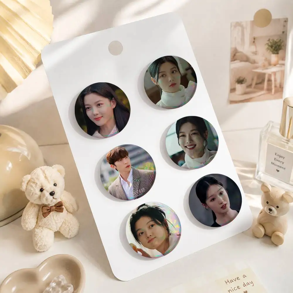 A-My Demon Snap-in Pins Cartoon Character Round Creative Brooches For Backpack Accessories Jewelry Gifts