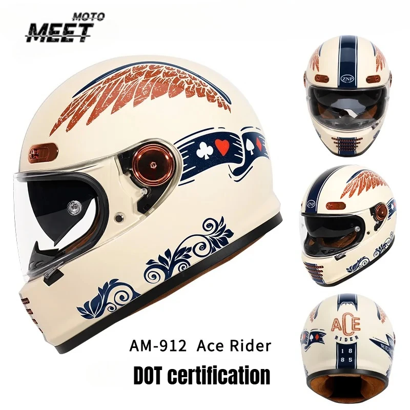 

ZNP Full Face Motorcycle Helmet Racing Moto Helmets DOT Certified Cacso Motorcycle for Adult Men Women with Double Lens
