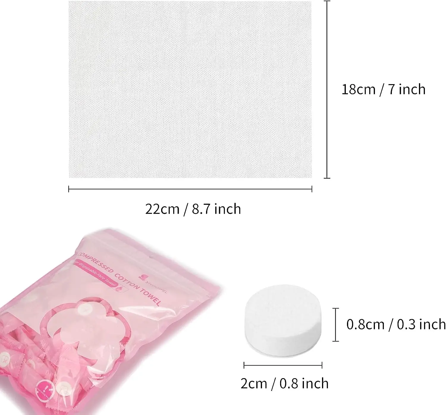 Compressed Towel 100 PCS Mini Tablets Disposable Portable Face Towel Cotton Coin Tissue for Travel and home,Pink