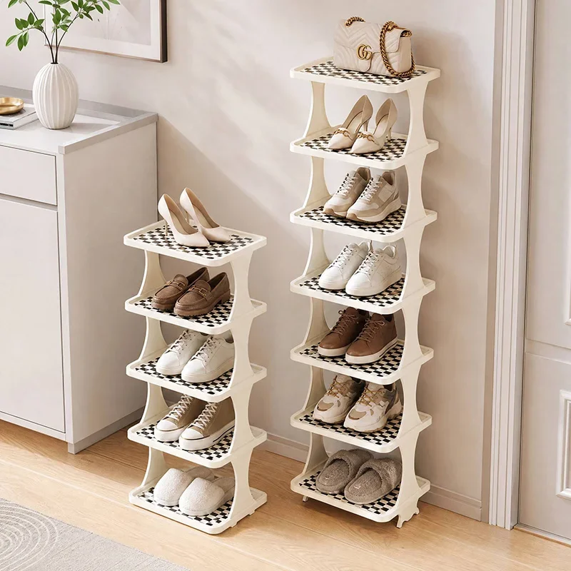 

Shoe Rack Stackable 3 Tier 5 Tier PP Plastic Shoe Organizer Large Capacity Storage Shelf for Entryway Home Bedroom Closet