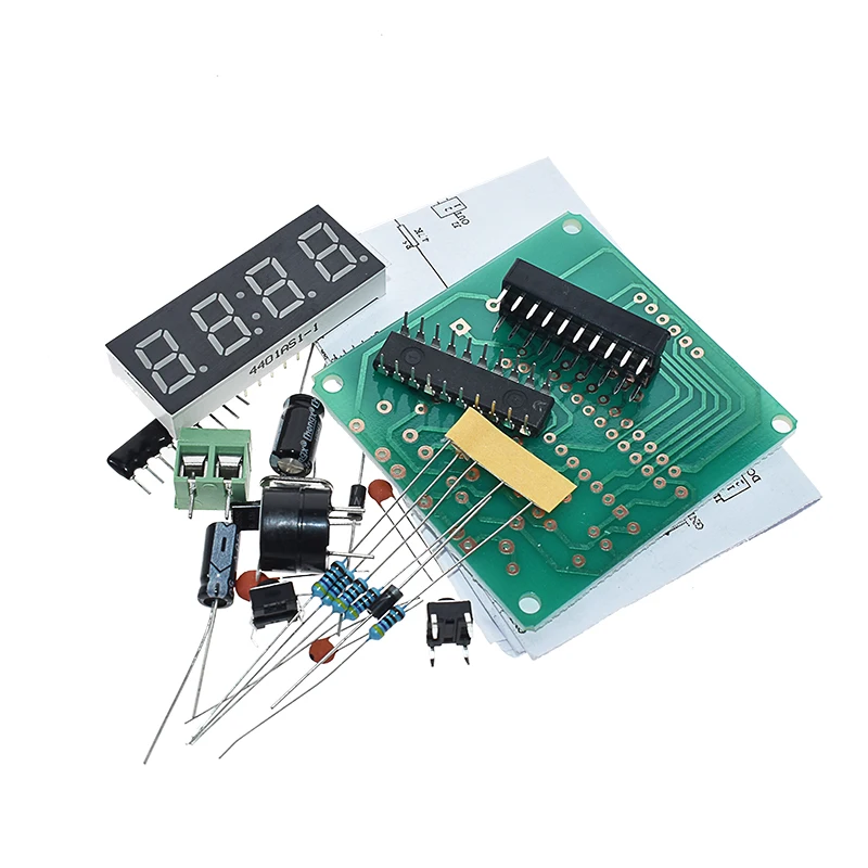 AT89C2051 Digital 4 Bits Electronic Clock Electronic Production Suite DIY Kit