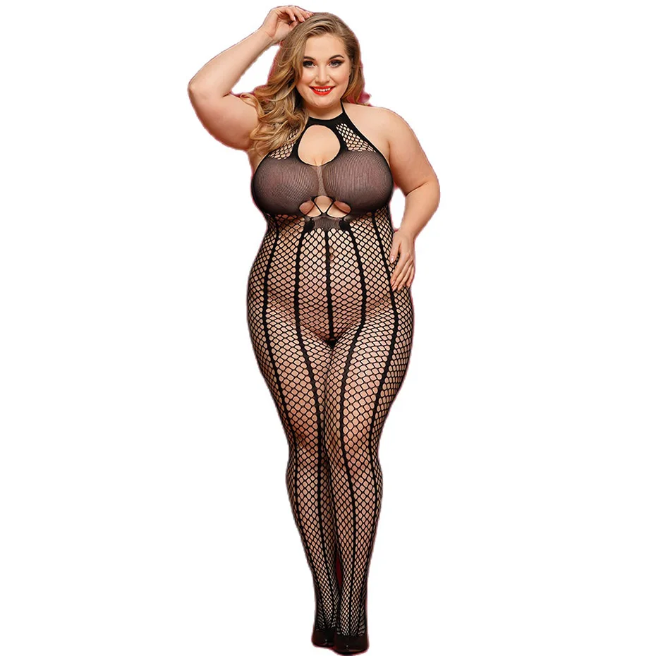 JSY-body Sexy de encaje transparente para mujer, ropa interior transparente de talla grande, lencería erótica, disfraces Porno