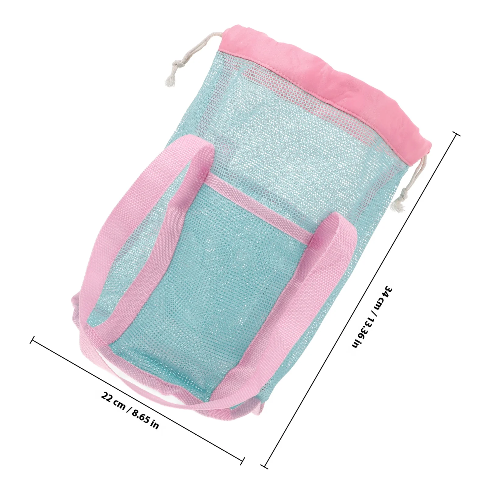 Bolsa de Playa de Malla para Niños, Elegante y Ligera, con Cordón, para Guardar Conchas, Piedras, Arena, para Jugar en el Agua al Aire Libre, Diversión en la Piscina
