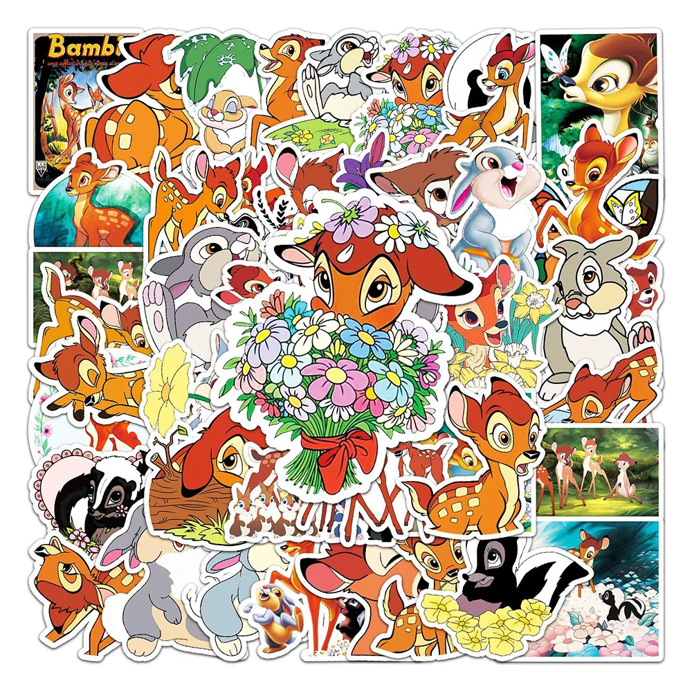 10/30/50PCS Disney Cute Cartoon Bambi Stickers DIY Phone Guitar Laptop Luggage Skateboard Graffiti Decals Fun Kid Toys