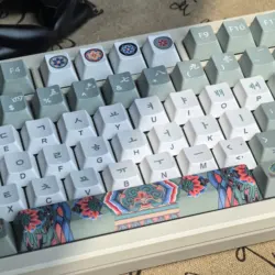 MAIMOOO Retro Korean Keycap Tradition Ancient Architecture Side Engraved Translucent Pbt Cherry