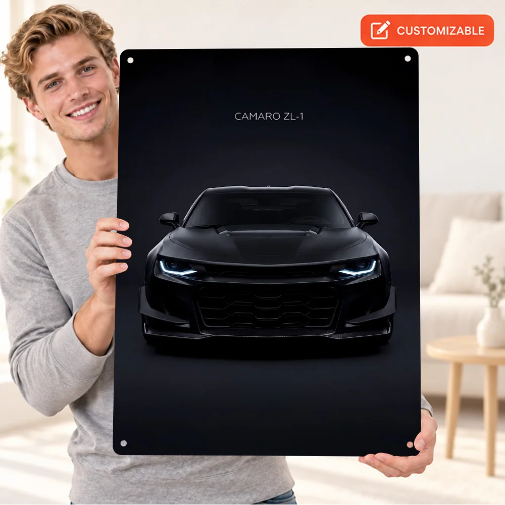 American Camaro ZL-1 Car Textured Metal Poster Customized Aluminum Sign Contemporary Motoring Design Wall Art For Home Office