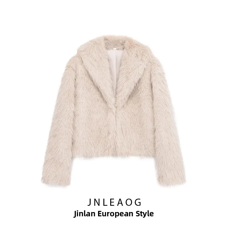 ファッショナブルなファー風襟付きアウターウェア レディース 秋新作 Sle JNLEAOG 6382777 ポリエステル スタンドフィット ロング...