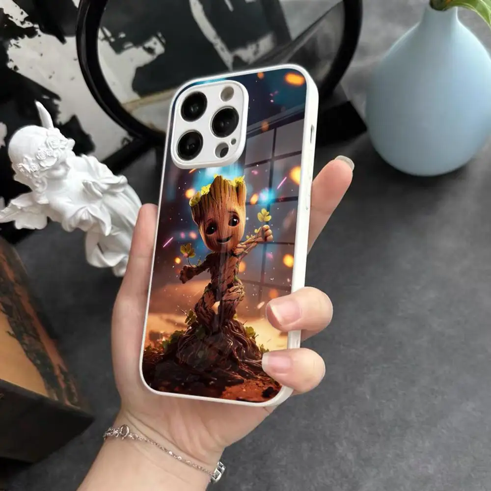 Groot Phone Case For Iphone 15 13 12 14 11 Pro Max Mini X Xr Xs 8 7 Puls 6 Glass