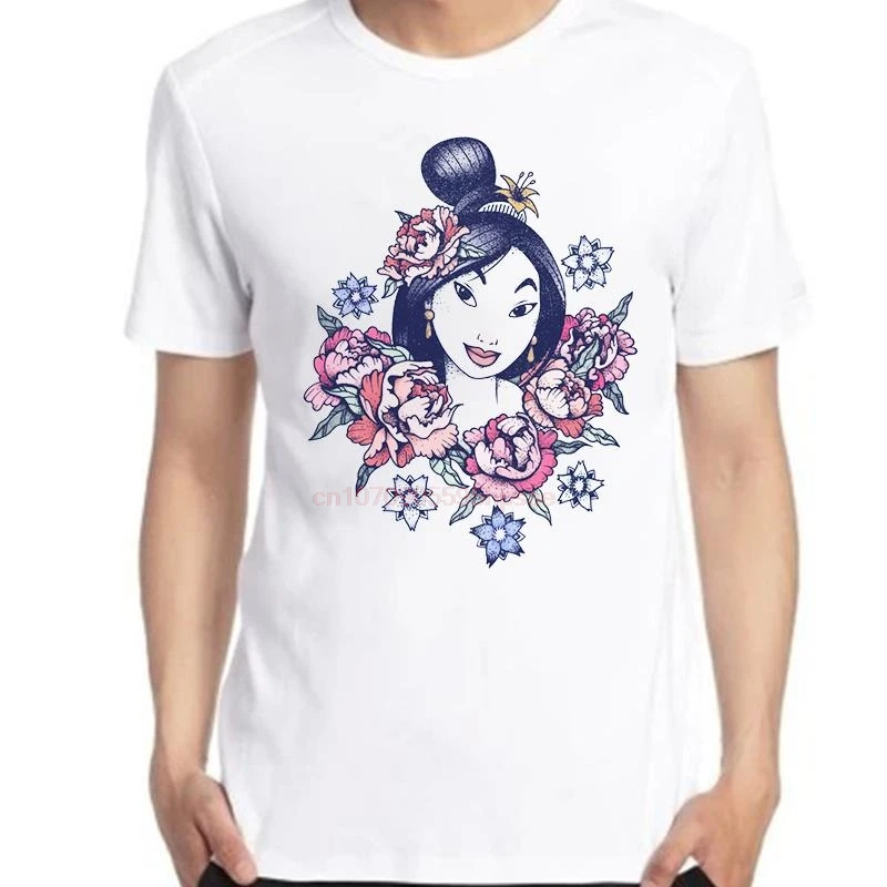 Summer New Cotton Shirts And T-Shirts Mulan Tattoo Printed Cute Graphic T Shirts Big Size Short Sleeve T Shirt Print T Shirt